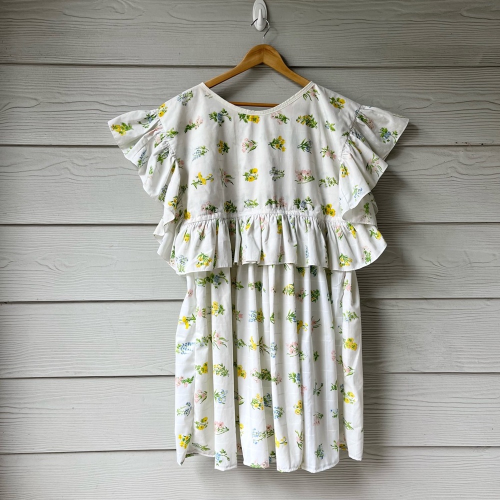 Handmade Vintage Utica Botanical Floral Ruffled Dress SKU 02211 - Picture 5 of 16